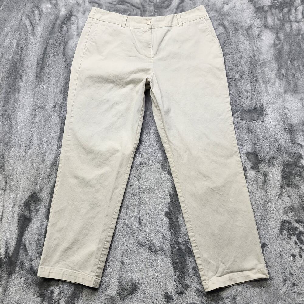 Appleseed's Pants Womens 12P PETITE Beige Mid Rise Crop‎ Capri Casual Preppy